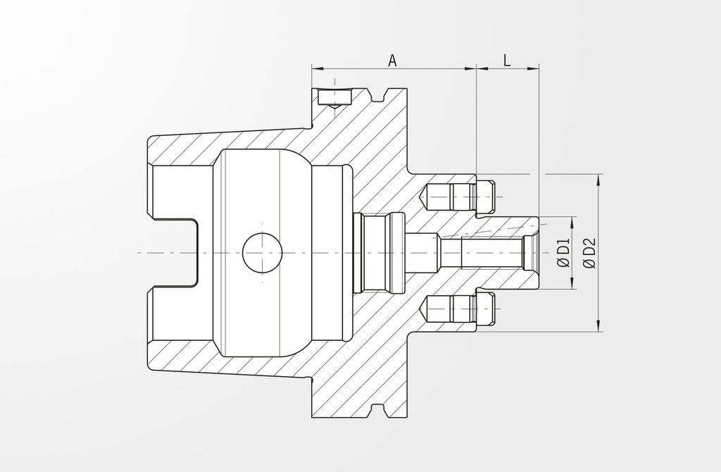 Dessin technique Porte-fraise à surfacer DIN 69893-1 · HSK-A100