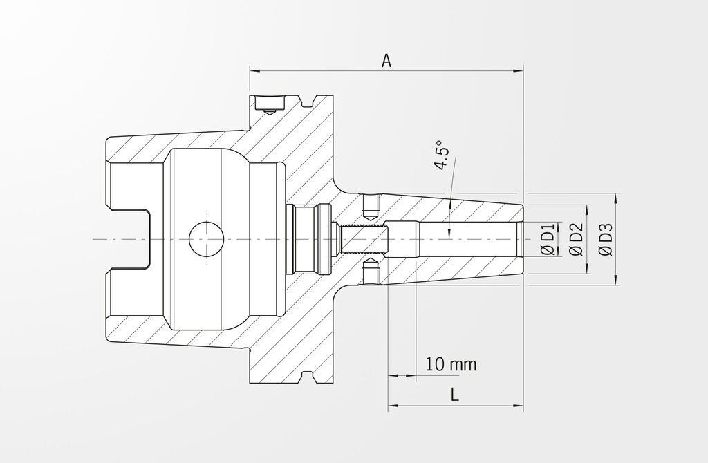 技術図面 標準シュリンクフィットチャック： DIN 69893-1 · HSK-A100