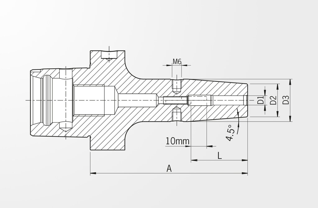 Technical drawing Shrink Fit Chuck Standard Version ISO 26623 · HAIMER PSC 63