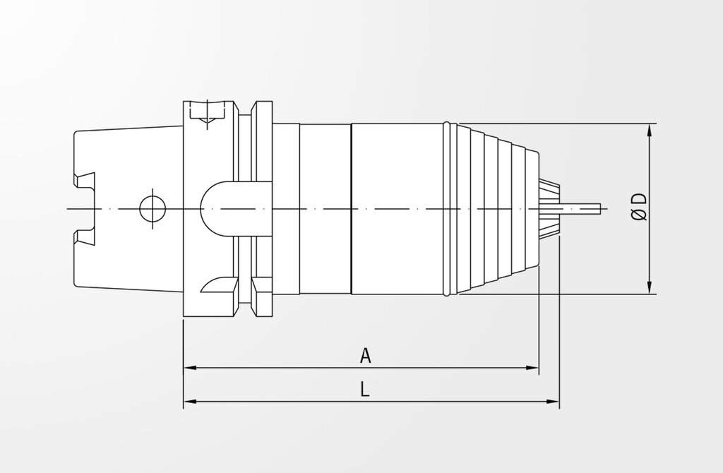 Dessin technique Mandrin de perçage monobloc DIN 69893-1 · HSK-A63