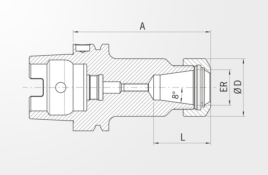 技術図面 ERタイプコレットチャック DIN 69893-1 · HSK-A63