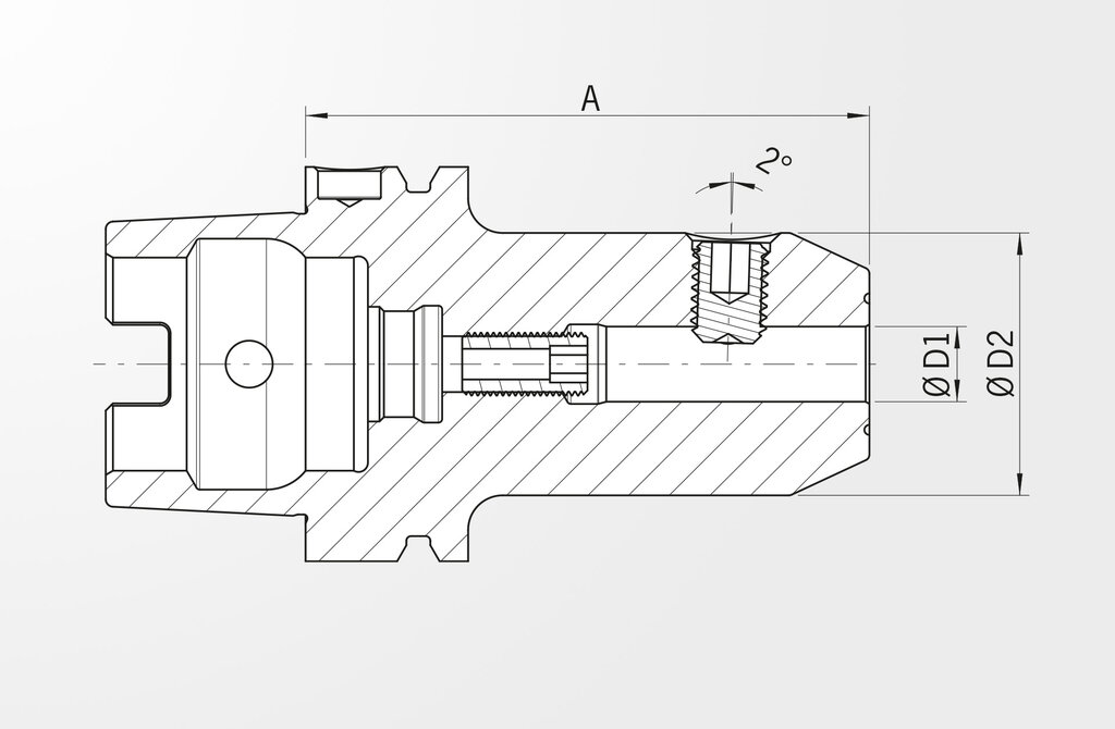 Disegno tecnico Mandrino Whistle-Notch DIN 69893-1 · HSK-A63