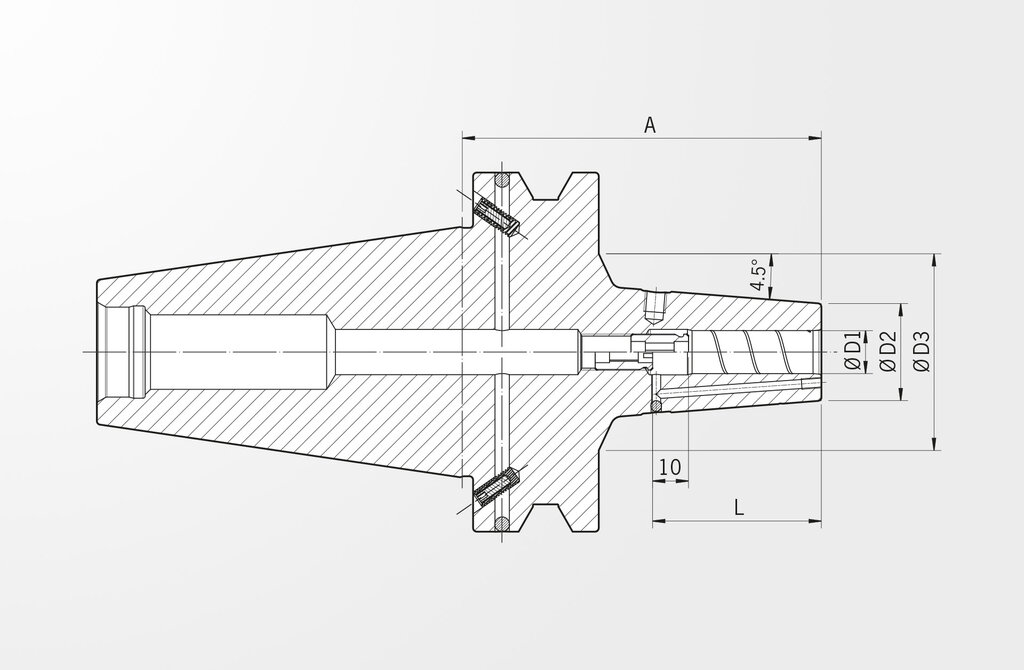 Technical drawing Power Shrink Chuck JIS B 6339-2 · BT50