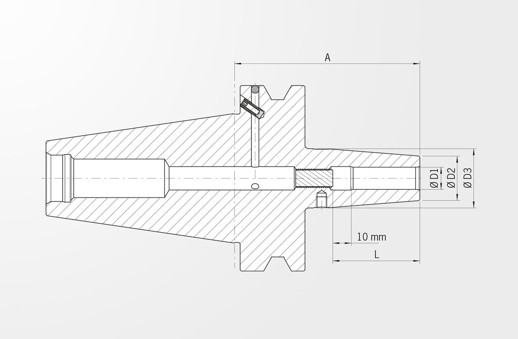Disegno tecnico Mandrino per calettamento versione standard JIS B 6339-2 · BT50