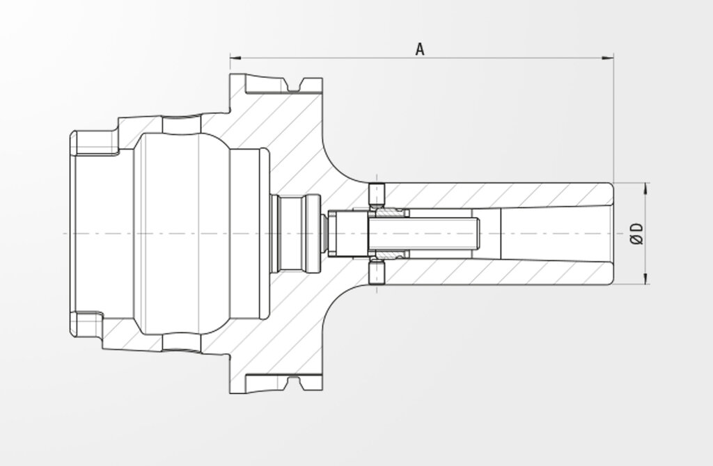 Technische Zeichnung Zwischenhülse für Morsekegel mit Anzugsgewinde DIN 69893-1 · HSK-A100