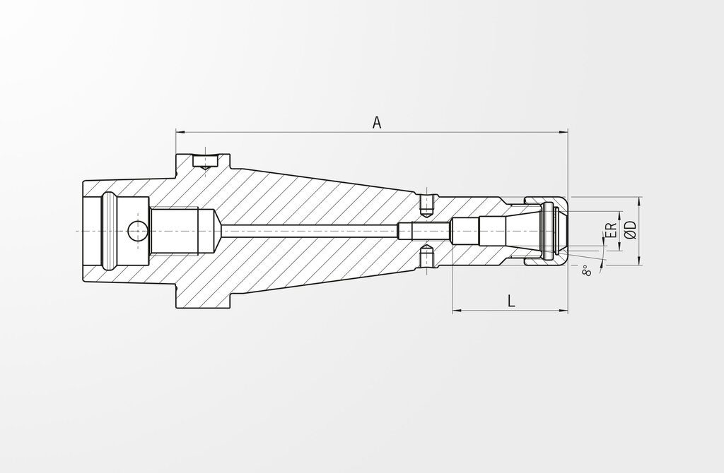 Technische Zeichnung Spannzangenfutter Power Collet Chuck ISO 26623 · HAIMER PSC 63