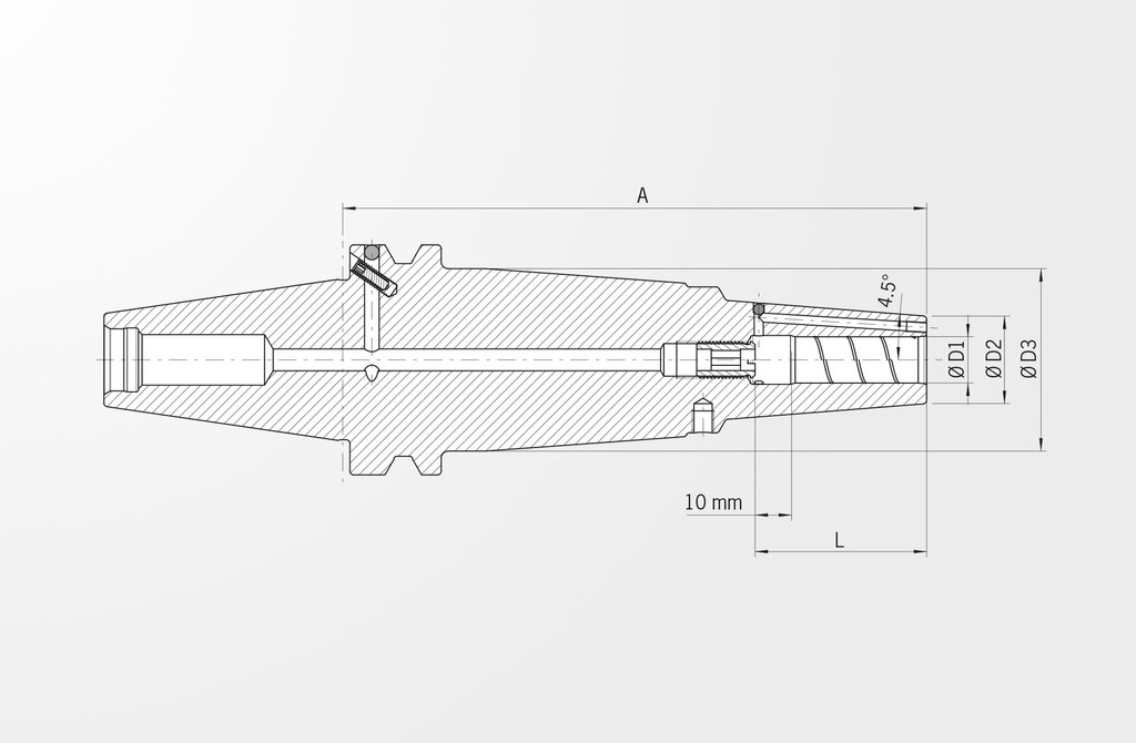 Technical drawing Power Shrink Chuck JIS B 6339-2 · BT40