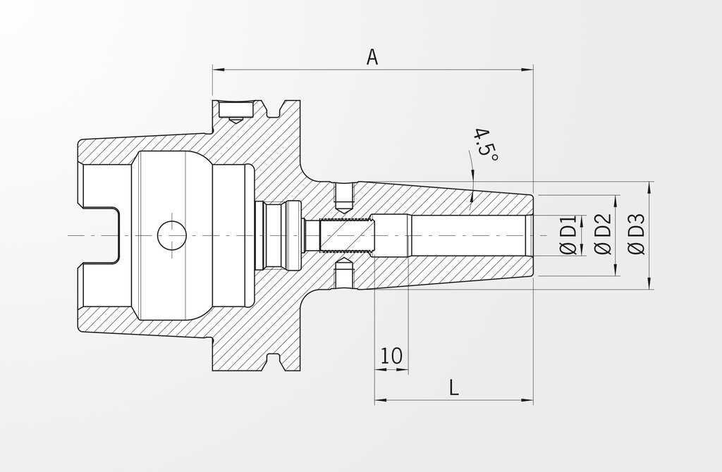 技術図面 標準シュリンクフィットチャック： DIN 69893-1 · HSK-A80