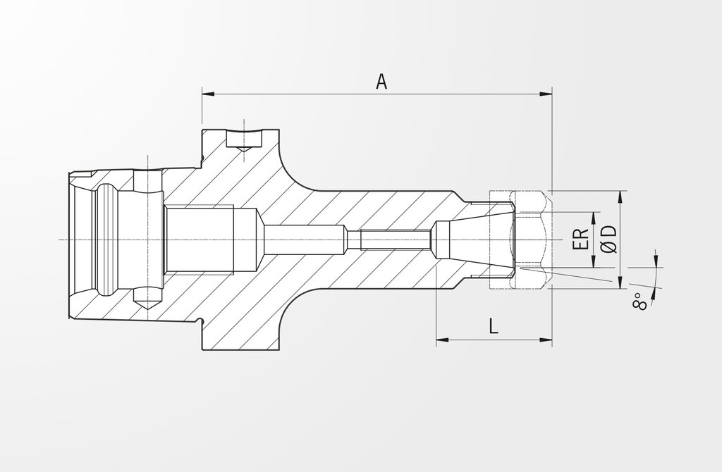 Dessin technique Porte-pince type ER ISO 26623 · HAIMER PSC 63