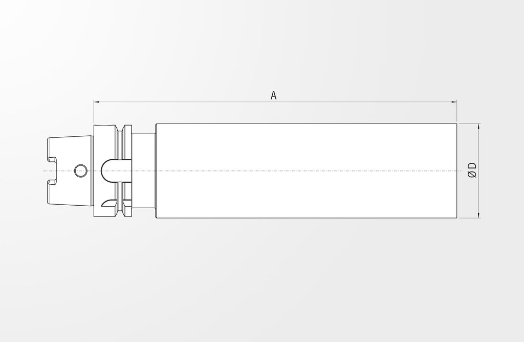 Technische Zeichnung Bohrstangenrohling DIN 69893-1 · HSK-A63