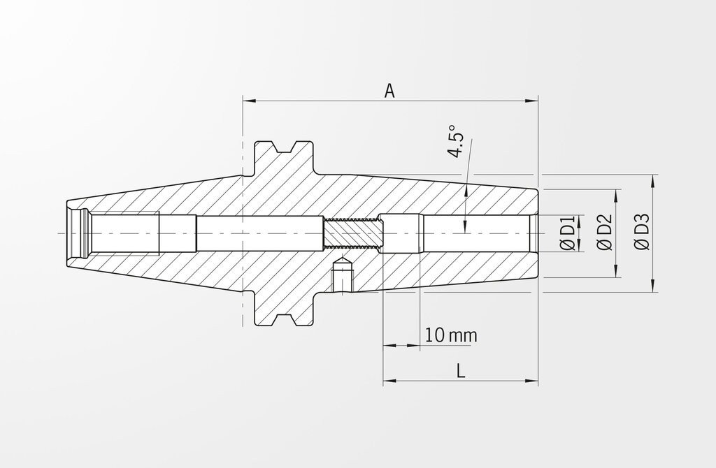 Teknik çizim Shrink Fit Tutucu Standart Versiyon DIN ISO 7388-1 SK30 (önceki DIN 69871)