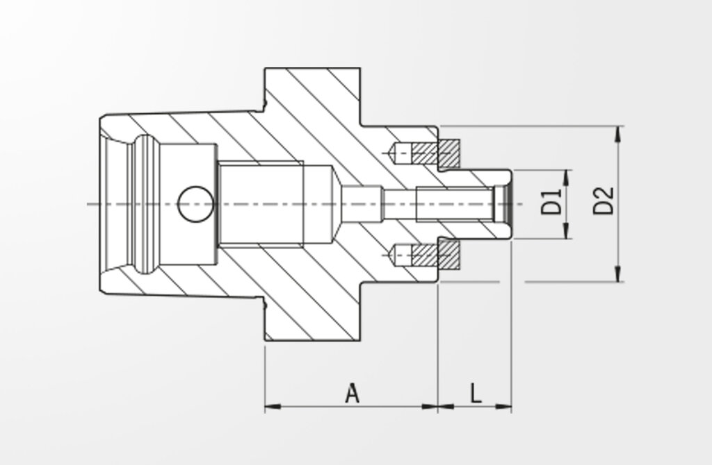 Technische Zeichnung Messerkopf-Aufnahme ISO 26623 · HAIMER PSC 63