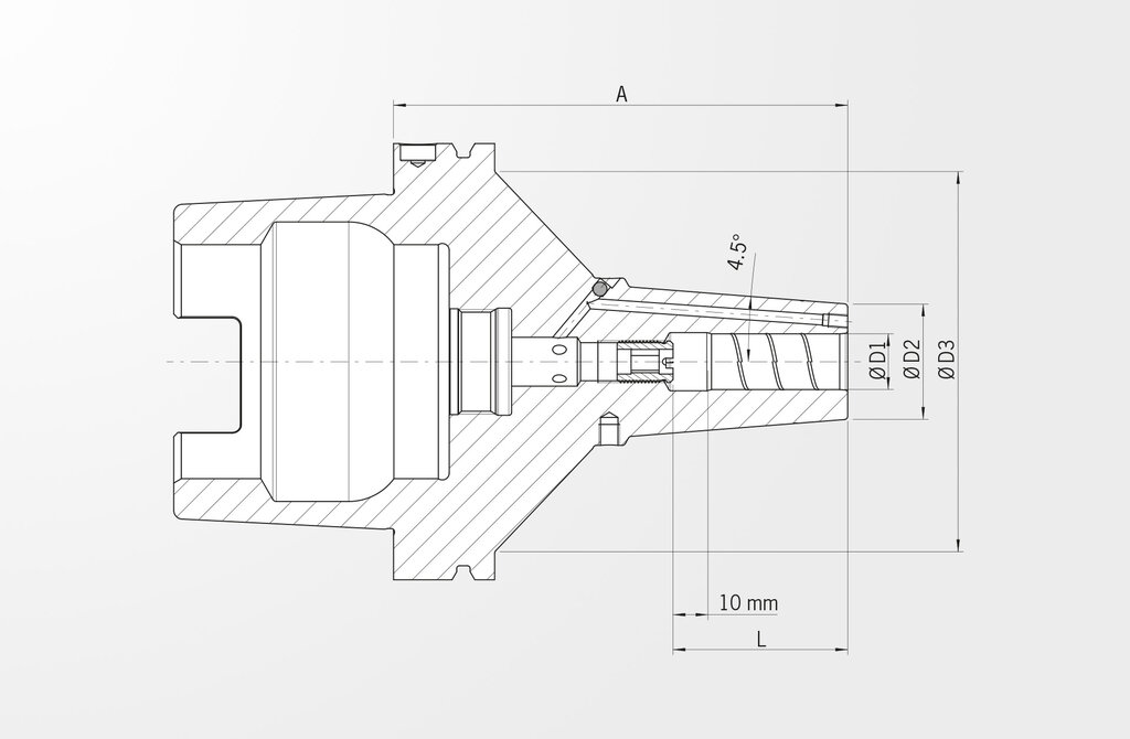 Dessin technique Porte-outil de frettage Power Shrink Chuck DIN 69893-1 · HSK-A125