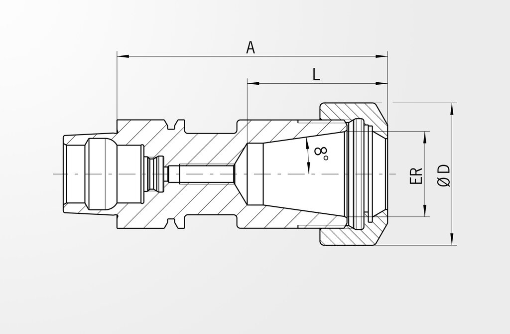 Dessin technique Porte-pince ER DIN 69893-5 · HSK-E32