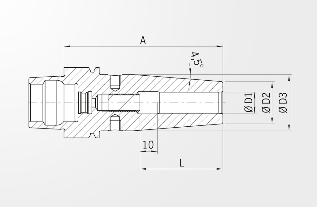 技術図面 標準シュリンクフィットチャック： DIN 69893-5 · HSK-E40