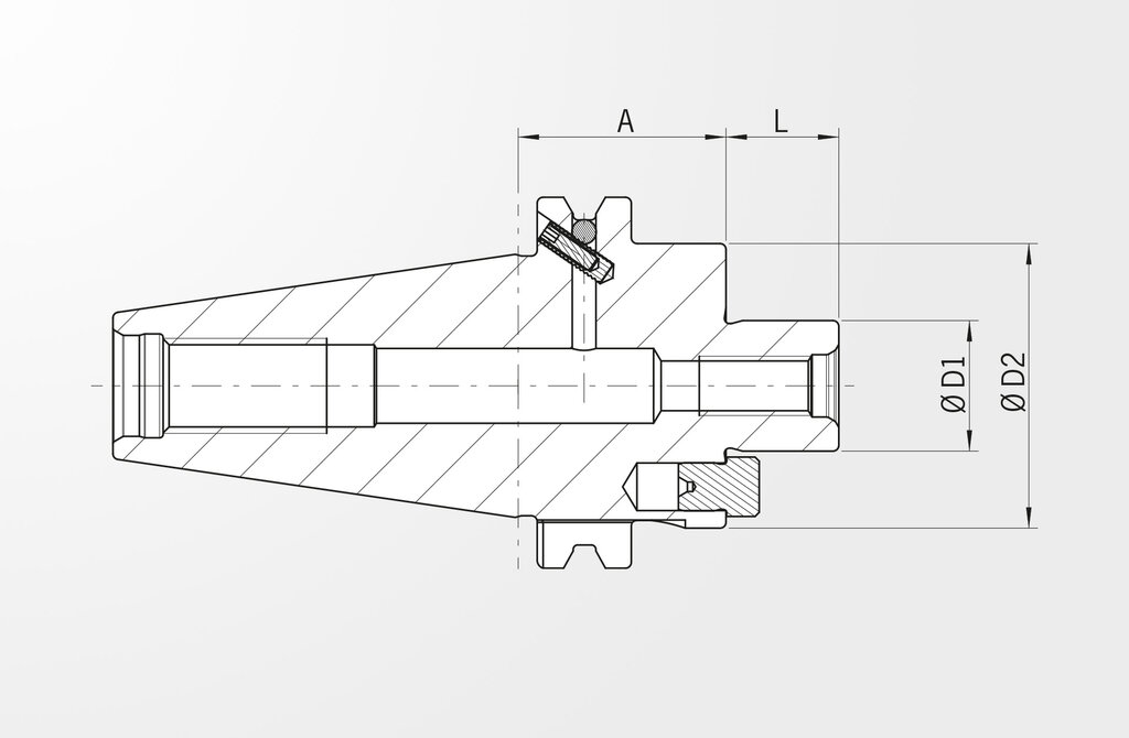 Teknik çizim Yüzey Frezeleme Malafası DIN ISO 7388-1 SK40 (önceki DIN 69871)