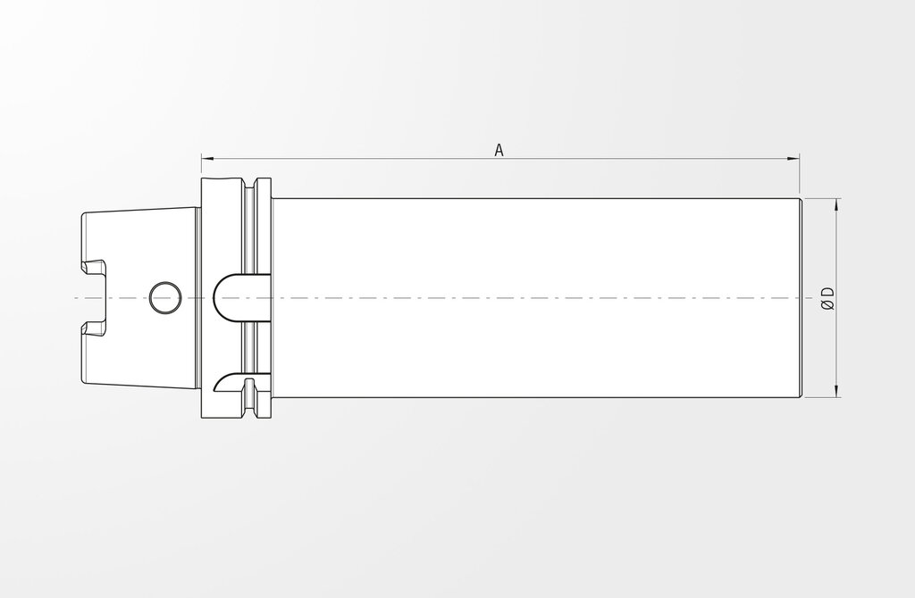 Technische Zeichnung Bohrstangenrohling DIN 69893-1 · HSK-A100