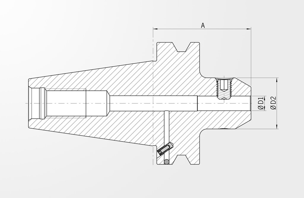 Disegno tecnico Mandrino Weldon JIS B 6339-2 · BT50