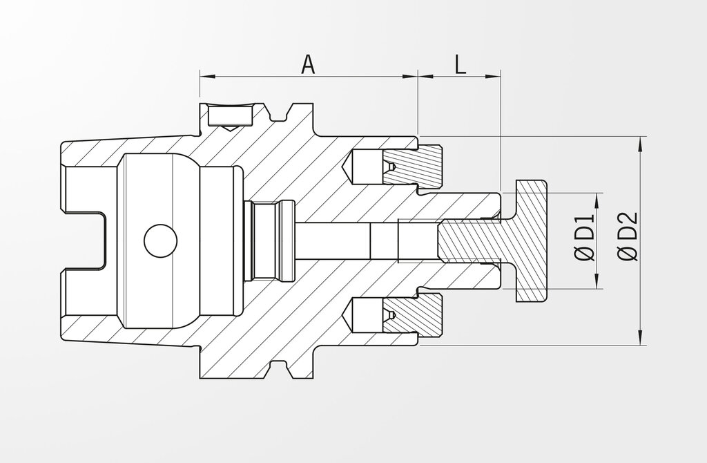 Dibujo técnico Portador cabezal de corte DIN 69893-1 · HSK-A63