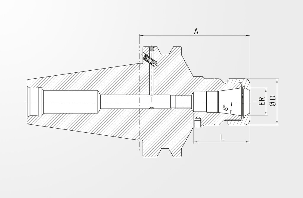 Dessin technique Porte-pince Power Collet Chuck JIS B 6339-2 · BT50