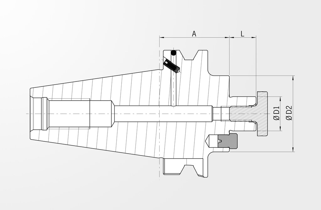 Technische Zeichnung Messerkopf-Aufnahme JIS B 6339-2 · BT50