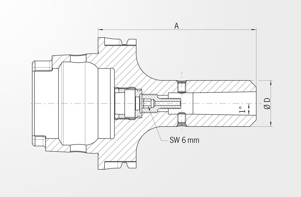 Technical drawing High-Precision Chuck DIN 69893-1 · HSK-A100