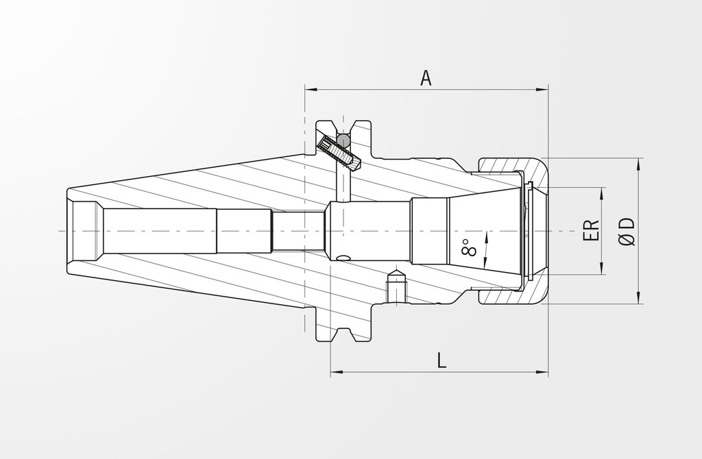 技术图纸 强力筒夹刀柄 DIN ISO 7388-1 SK40 (旧标准 DIN 69871)