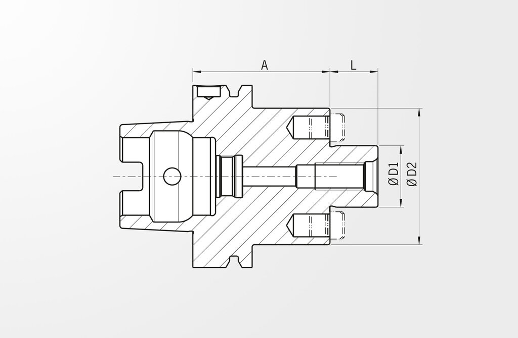 Technische Zeichnung Messerkopf-Aufnahme DIN 69882-3 · HSK-A63/80