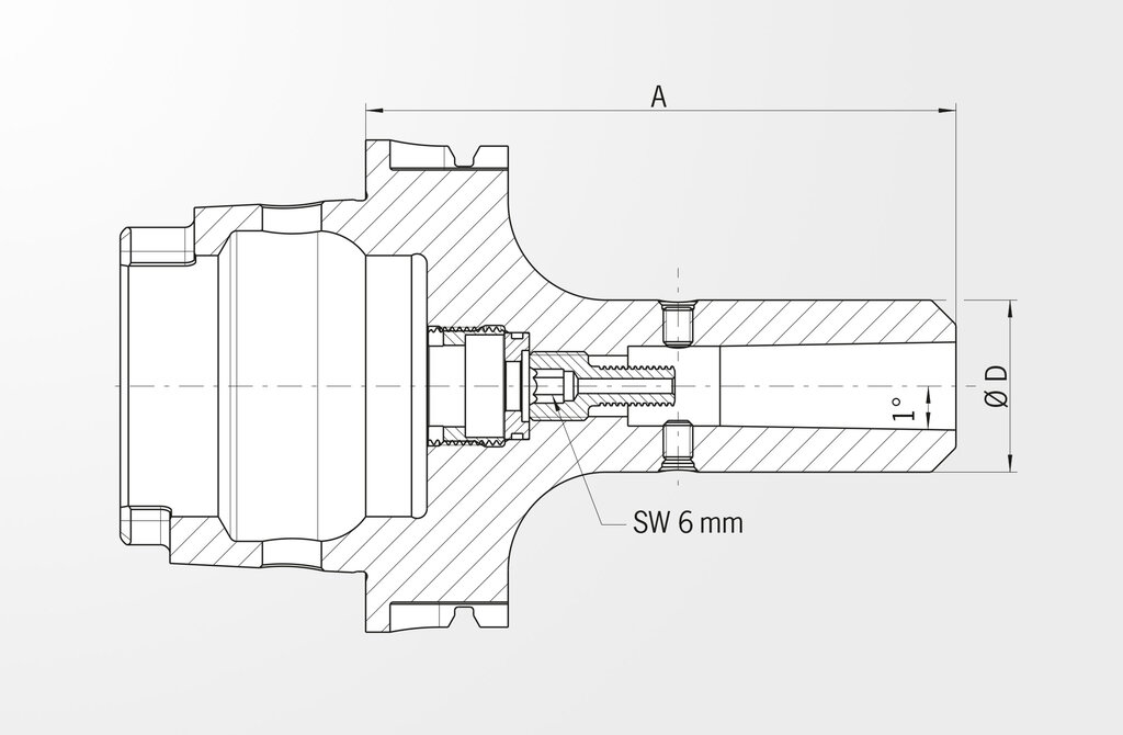 기술 도면 HG 척 DIN 69893-1 · HSK-A100