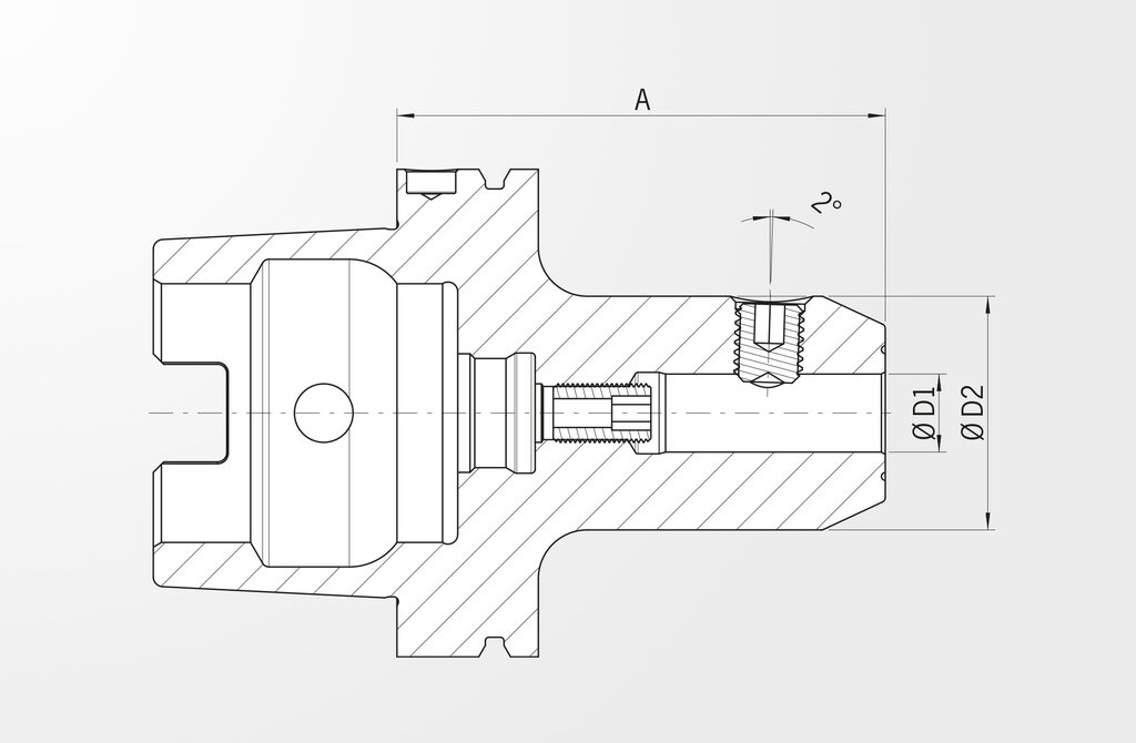 Teknik çizim Whistle Notch Takım Tutucu DIN 69893-1 · HSK-A100