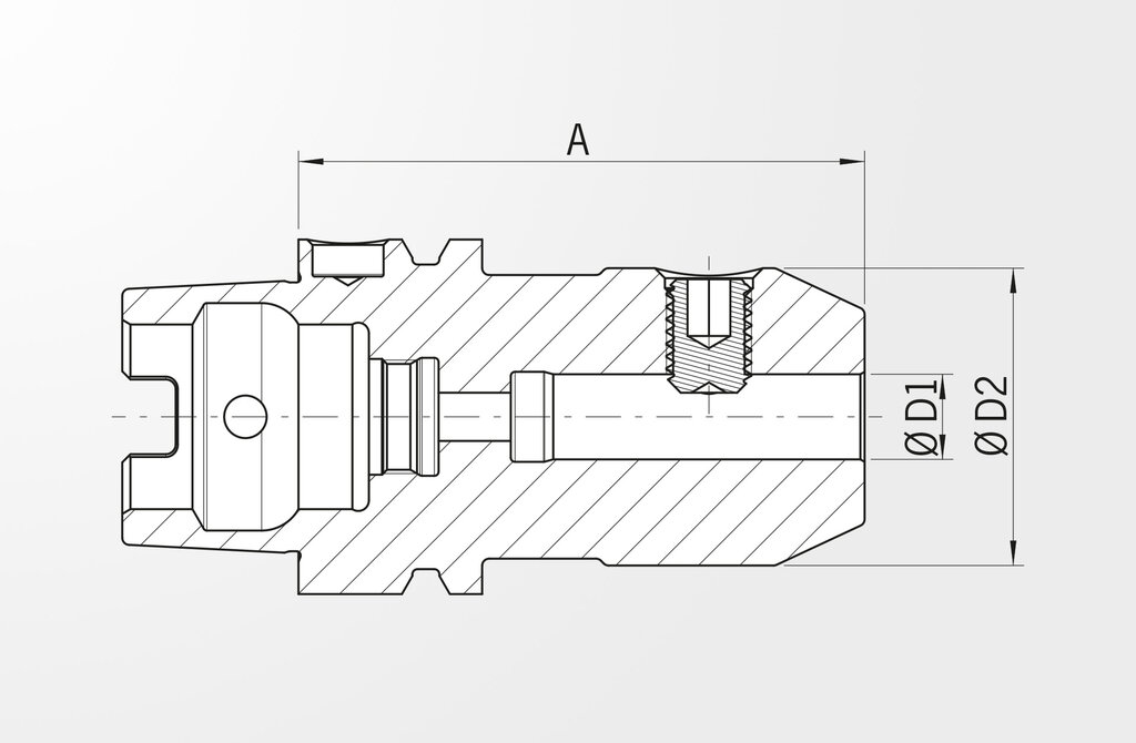Technical drawing Weldon Tool Holder DIN 69893-1 · HSK-A50