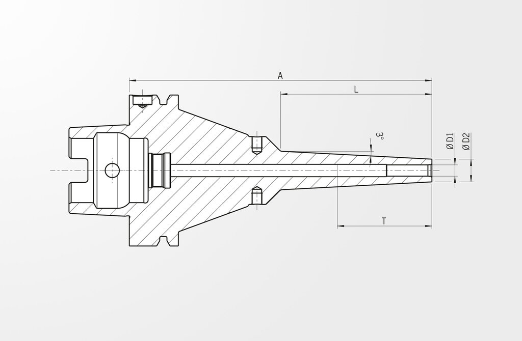 Technical drawing Power Mini Shrink Chuck DIN 69893-1 · HSK-A63/80