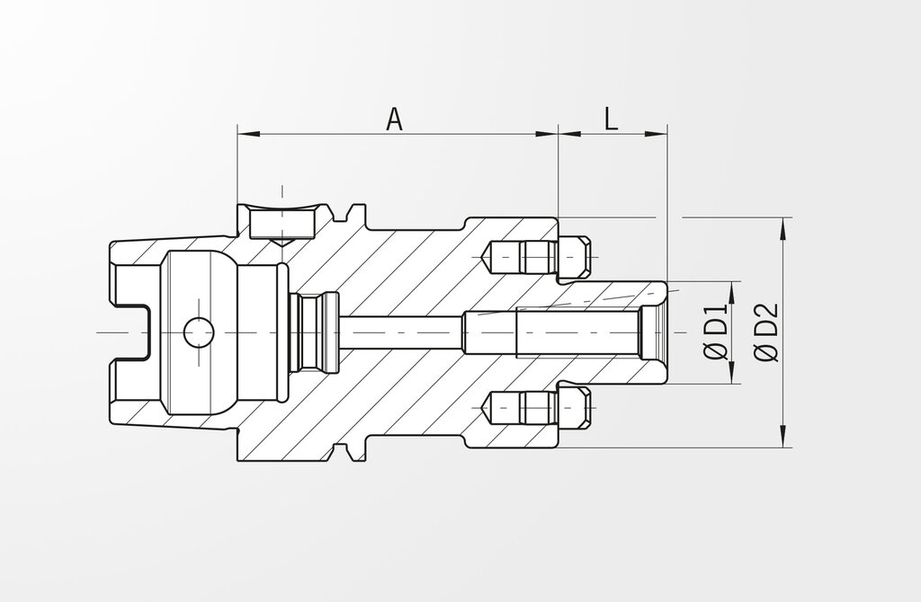 Technical drawing Face Mill Arbor DIN 69893-1 · HSK-A40
