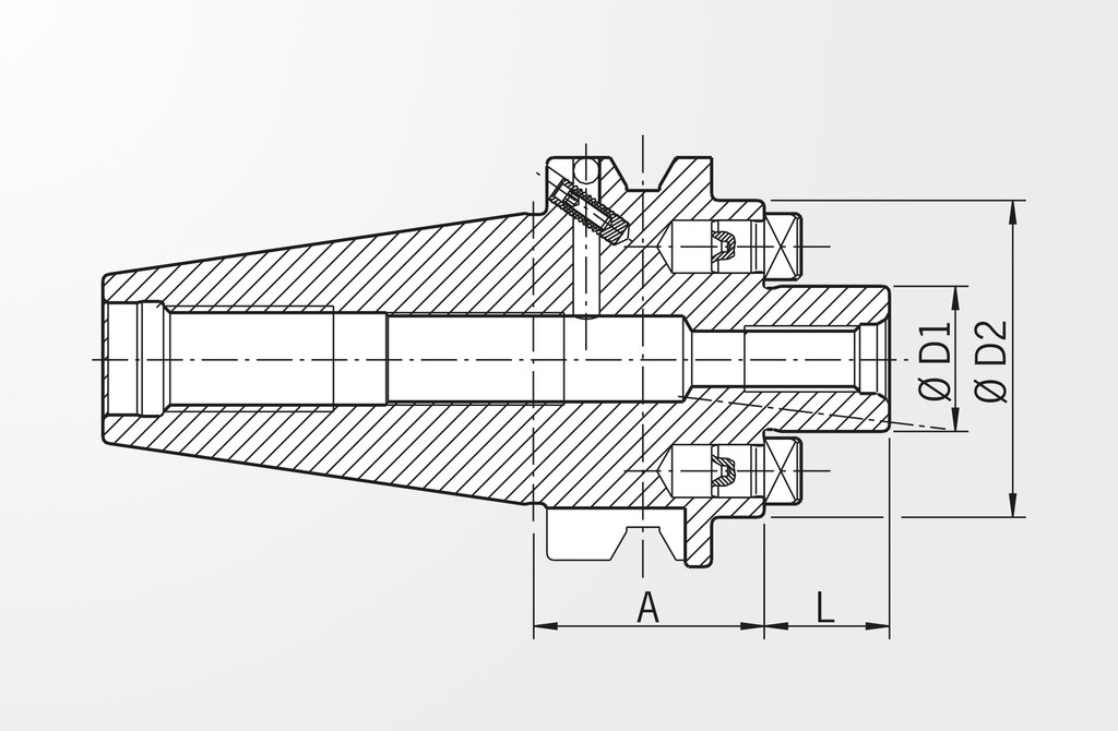 Technische Zeichnung Messerkopf-Aufnahme JIS B 6339-2 · BT40
