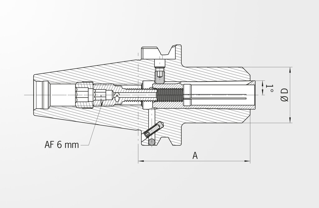 Technical drawing High-Precision Chuck JIS B 6339-2 · BT40