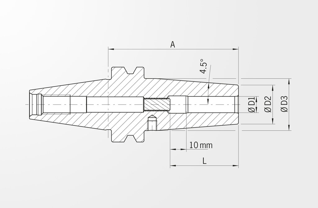 Technical drawing Shrink Fit Chuck Standard Version JIS B 6339-2 · BT30