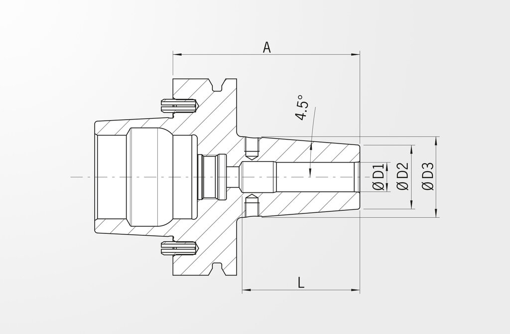 기술 도면 열박음척 스탠다드 버전 DIN 69893-6 · HSK-F80 Makino