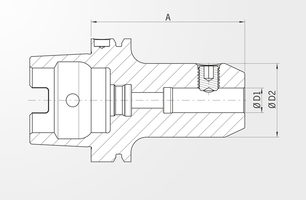Technical drawing Weldon Tool Holder DIN 69893-1 · HSK-A80
