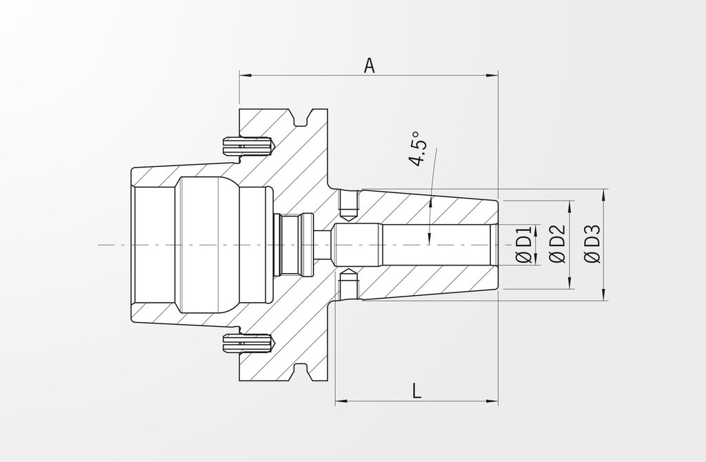 Dessin technique Porte-outil de frettage version standard DIN 69893-6 · HSK-F80 Makino