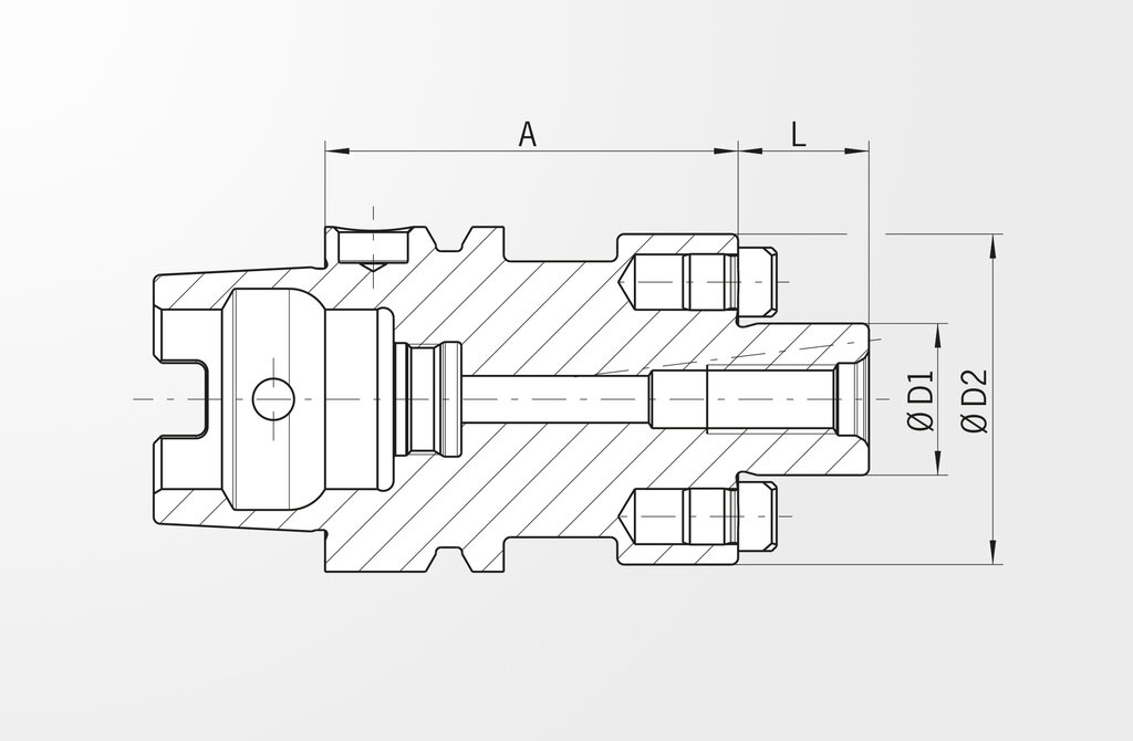 Technical drawing Face Mill Arbor DIN 69893-1 · HSK-A50