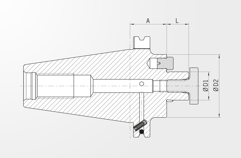 Dibujo técnico Portador de cabezal de corte DIN ISO 7388-1 · SK50 (antigua DIN 69871)