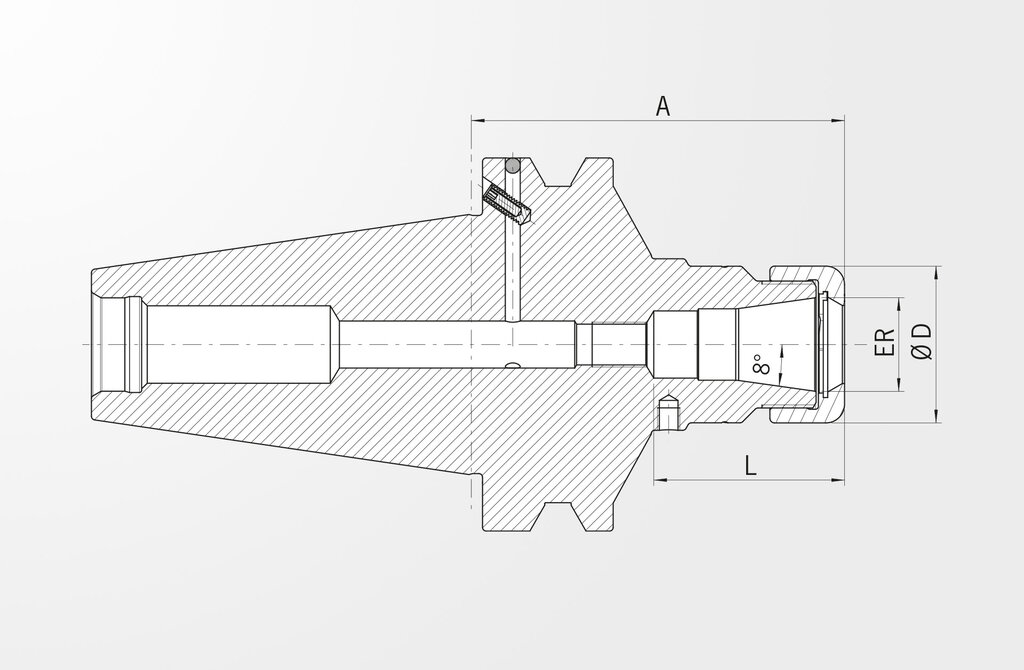 Technische Zeichnung Spannzangenfutter Power Collet Chuck JIS B 6339-2 · BT50