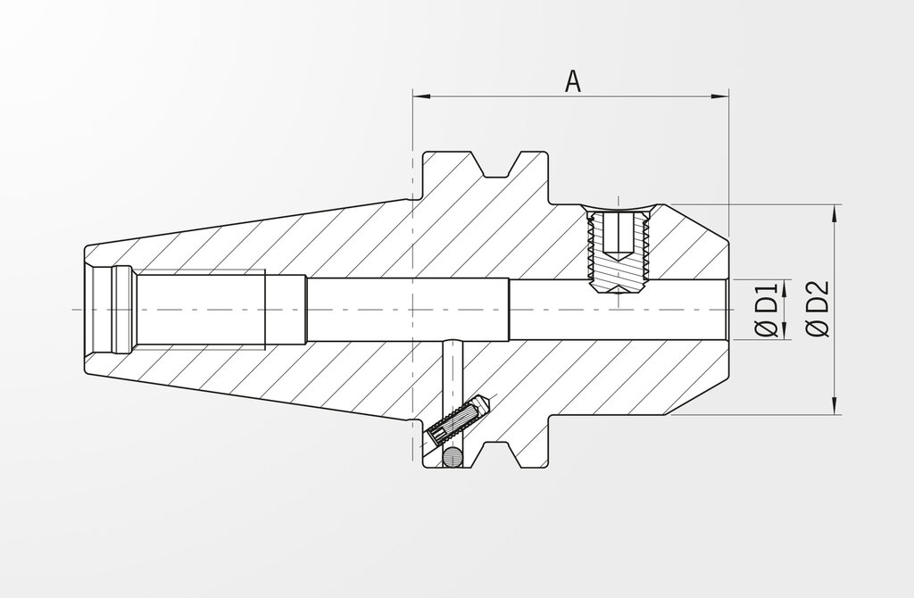 Technical drawing Weldon Tool Holder JIS B 6339-2 · BT40