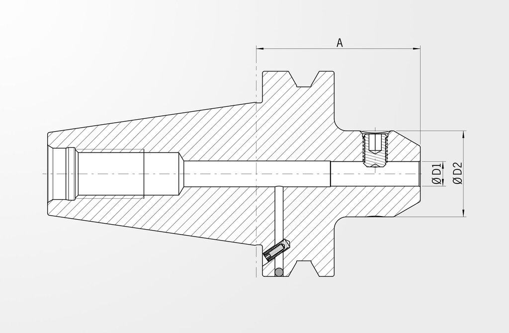 Technische Zeichnung Weldon-Aufnahme JIS B 6339-2 · BT50