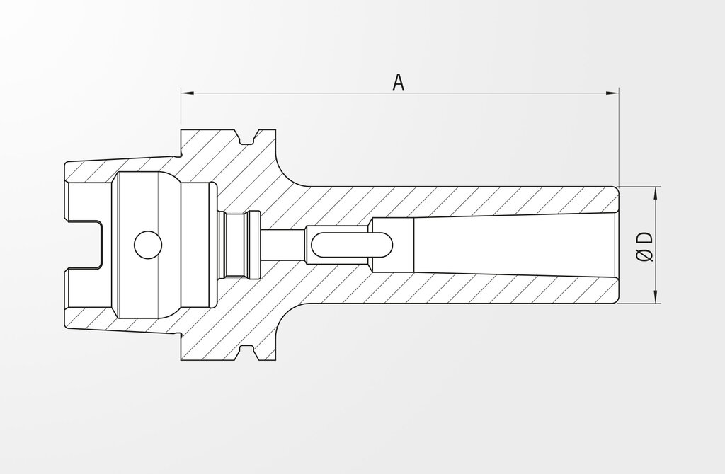 Technical drawing Adapter for Morse Taper with Tang DIN 69893-1 · HSK-A63